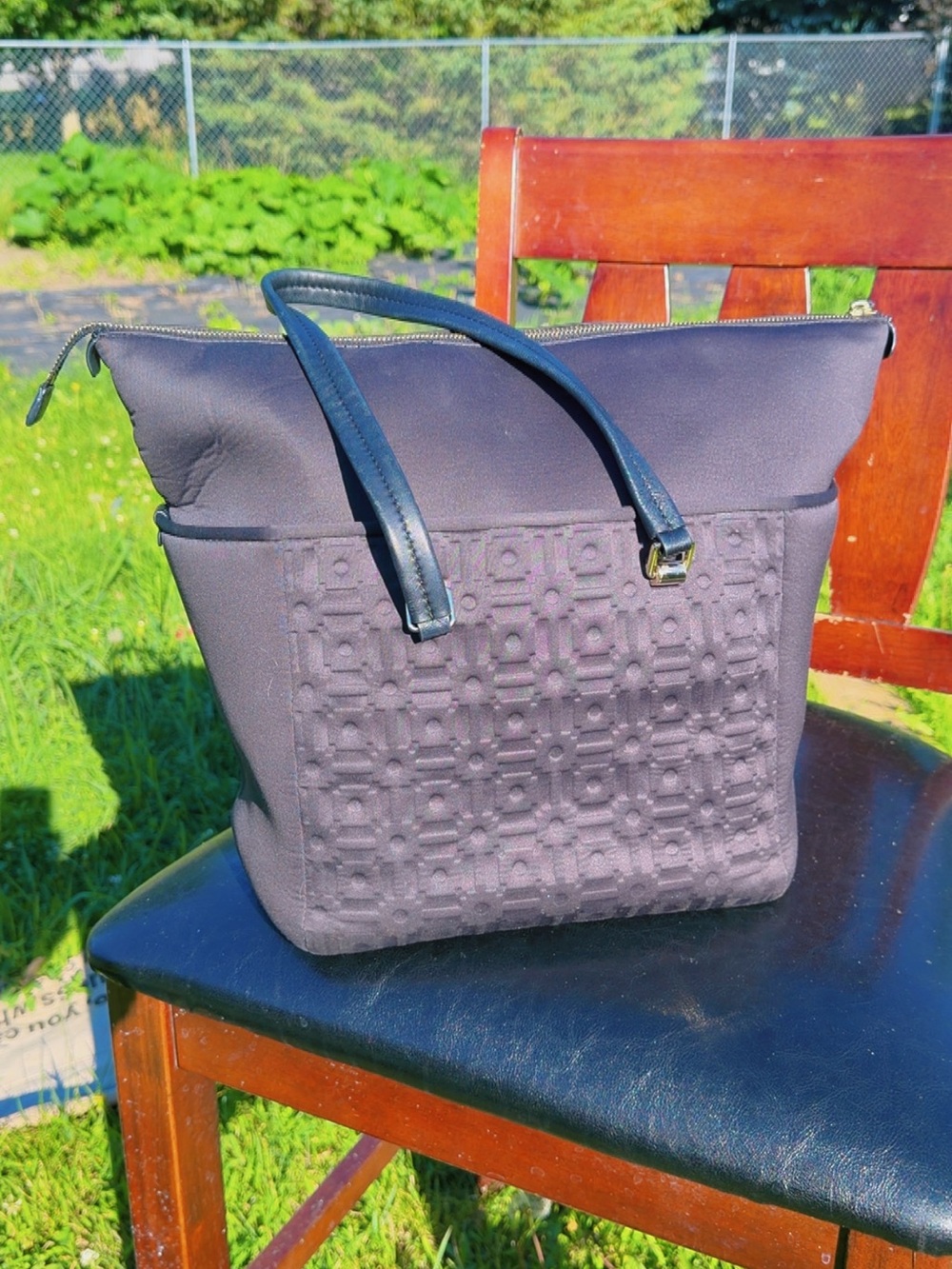 Tory Burch Black Tote Bag | Lightweight Nylon Shoulder Bag